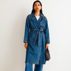 Madewell Denim Trench Coat Size S in Rensberry Wash